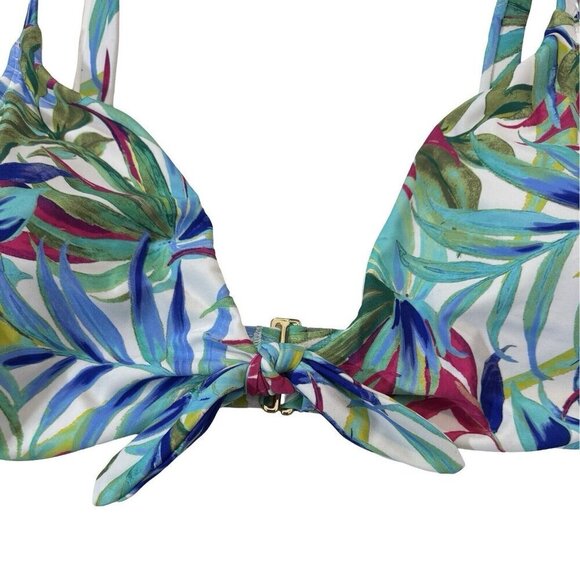 TIME & TRU Tropical Print Swimsuit Bikini Top Women 3X (24W-26W)‎ Adjustable NEW - Picture 5 of 15